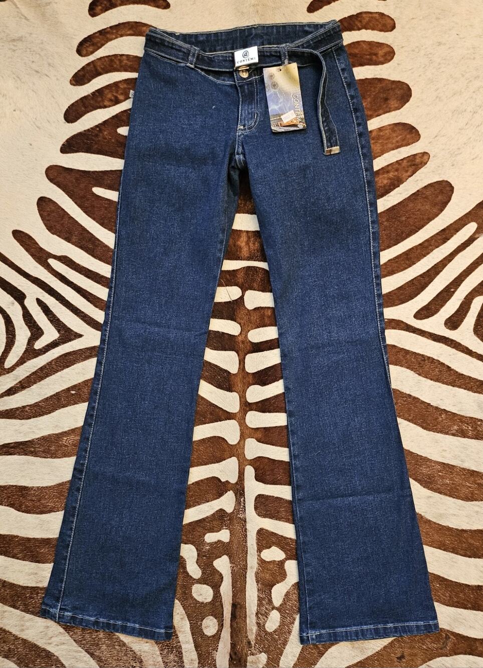 Vintage Dead stock Y2K Contem 1@ Ultra Low Rise Denim Flare Jeans Sz 2 Brazil
